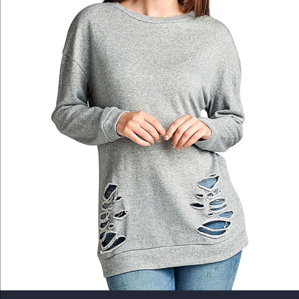 Distressed Long Sleeve Shirt